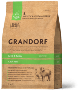 גרנדורף כבש ואורז מזון הוליסטי והיפואלרגני לכלבים בוגרים מגזע קטן 3 ק”ג GRANDORF